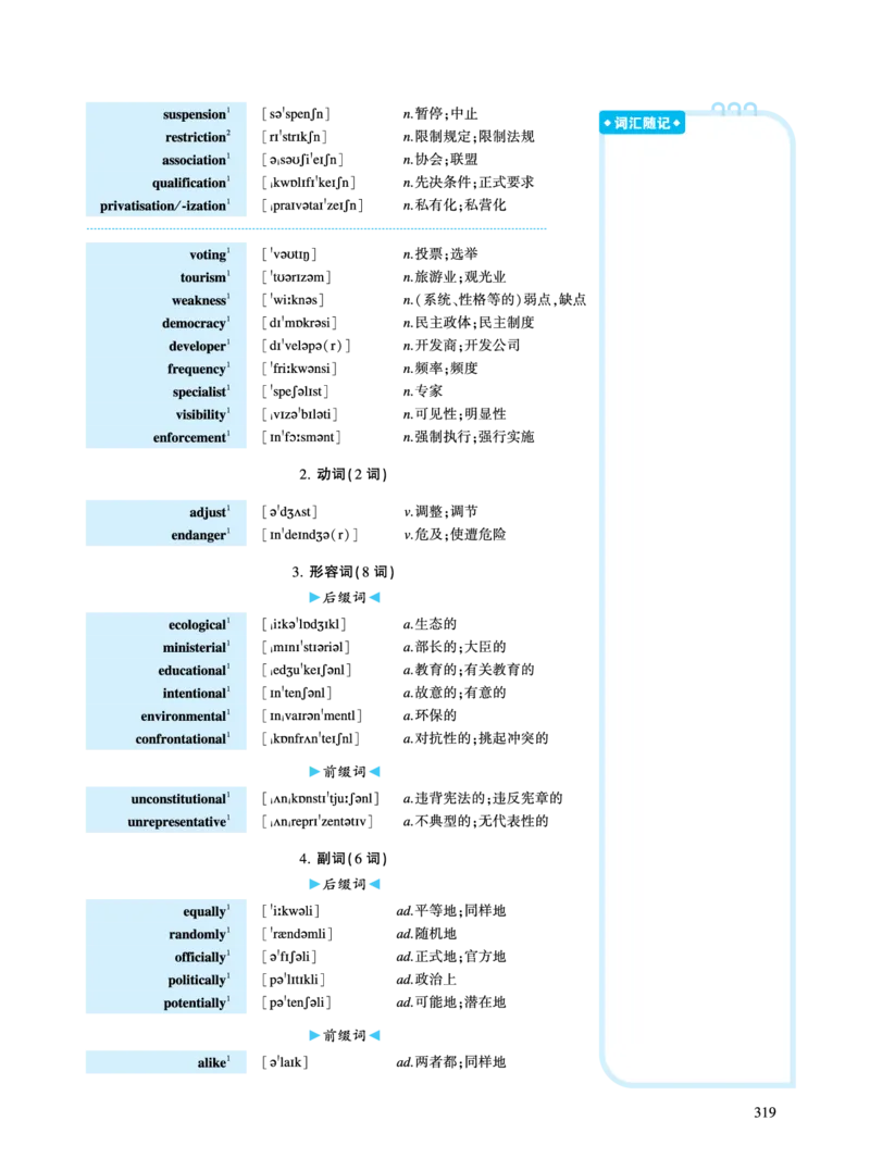 第四部分政策法规（第一板块必考词）_考研英语真题_考研英语（二）历年真题_单词资料_英语二黄皮书词汇电子版（语境例句版）