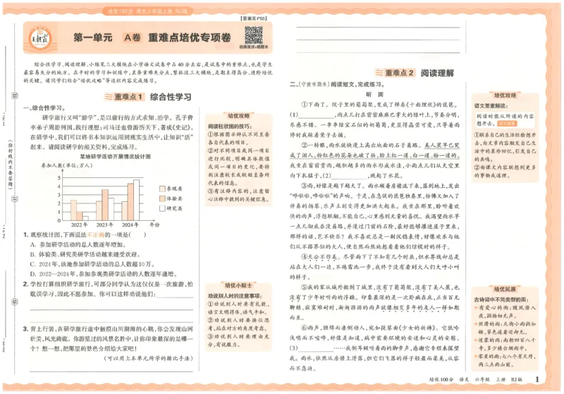 六上语文王朝霞培优100分_25秋小学语数英习题试卷_语文_25秋培优100分语文