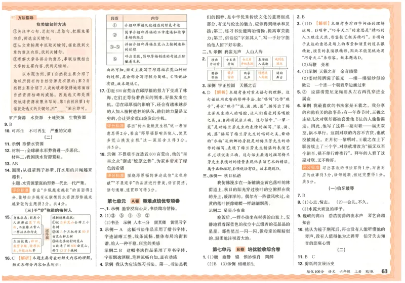 六上语文王朝霞培优100分_25秋小学语数英习题试卷_语文_25秋培优100分语文