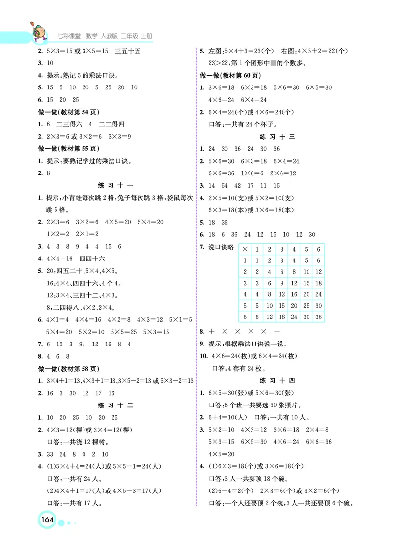 人教版数学二年级上册教材习题答案_二年级上下册资料_小学二年级学习资料-25年更新版_2-03、小学二年级数学上册_2-3-2、练习题、作业、试题、试卷_人教版_教材过关卷