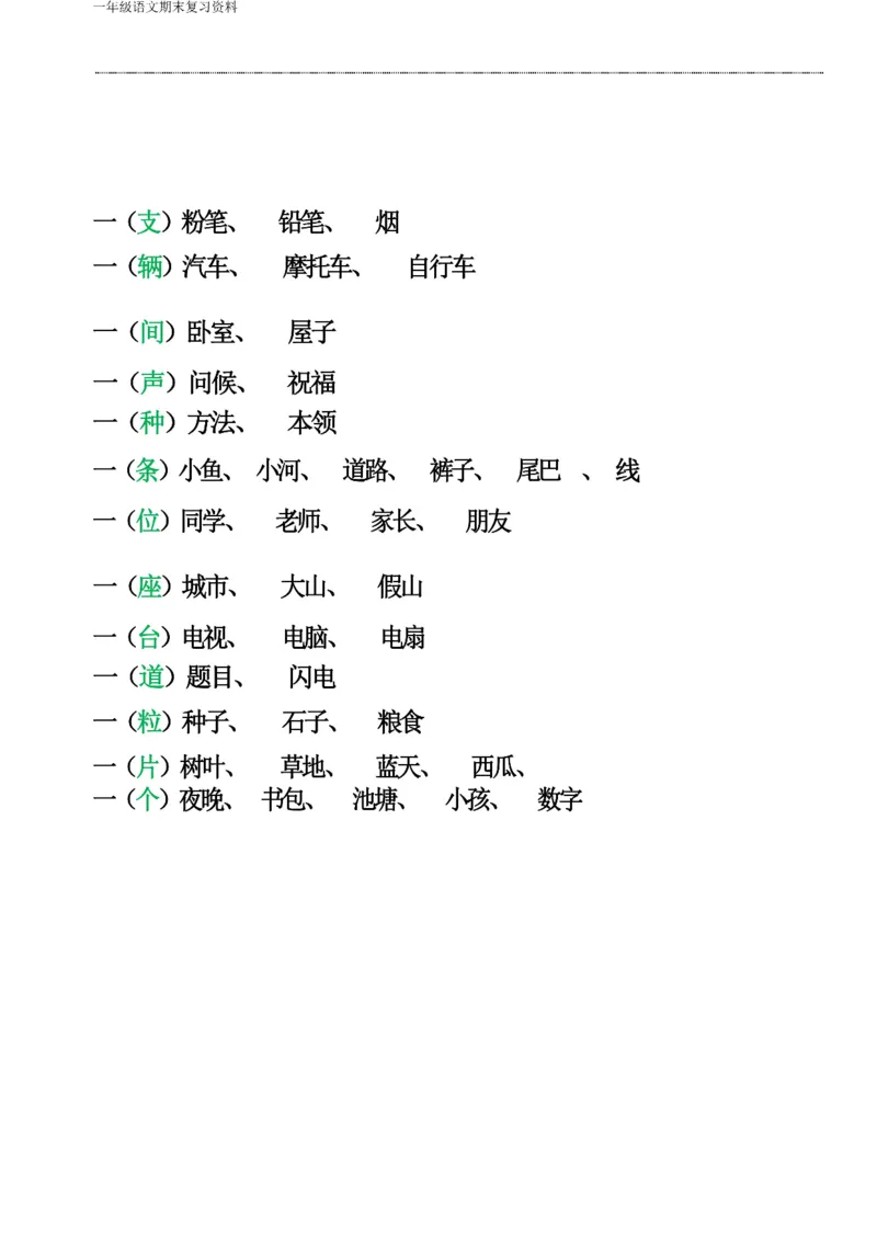 一年级语文下册期末复习资料合集_一年级上下册资料_小学一年级学习资料-25年更新版_1-02、小学一年级语文下册_3-6-2-2、练习题、作业、专项、试卷_部编（人教）版_专项练习