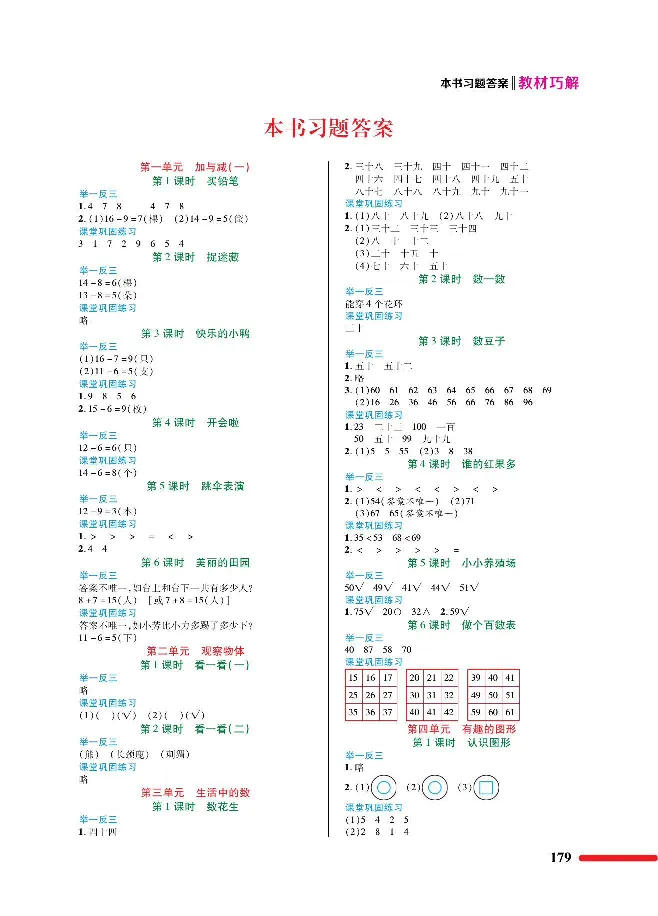 数学-北师大版1年级下册教材巧解_一年级上下册资料_小学一年级学习资料-25年更新版_1-04、小学一年级数学下册_1-4-3、课件、讲义、教案、教材讲解