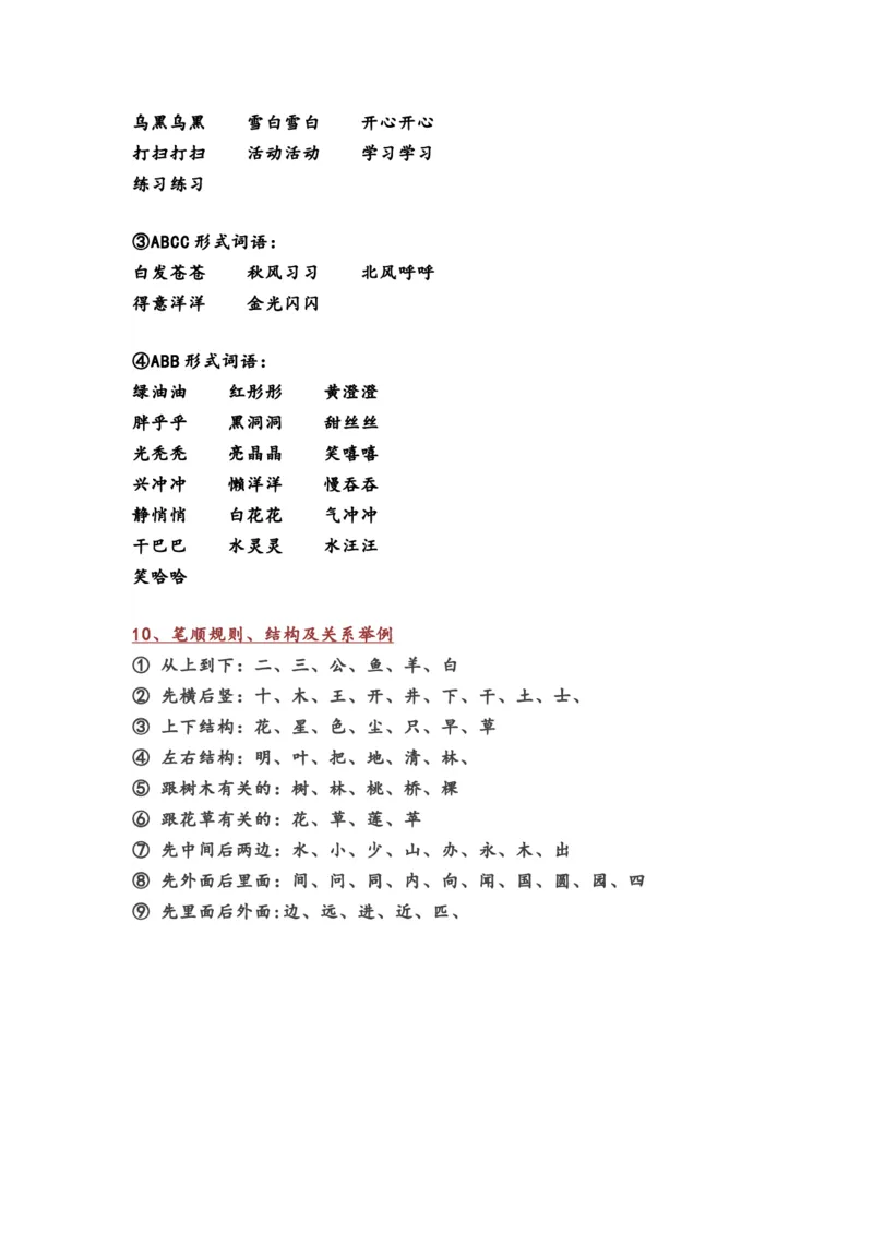 小学一年级语文上册全部课本知识考点汇总_一年级上下册资料_小学一年级学习资料-25年更新版_1-01、小学一年级语文上册_01、知识汇总