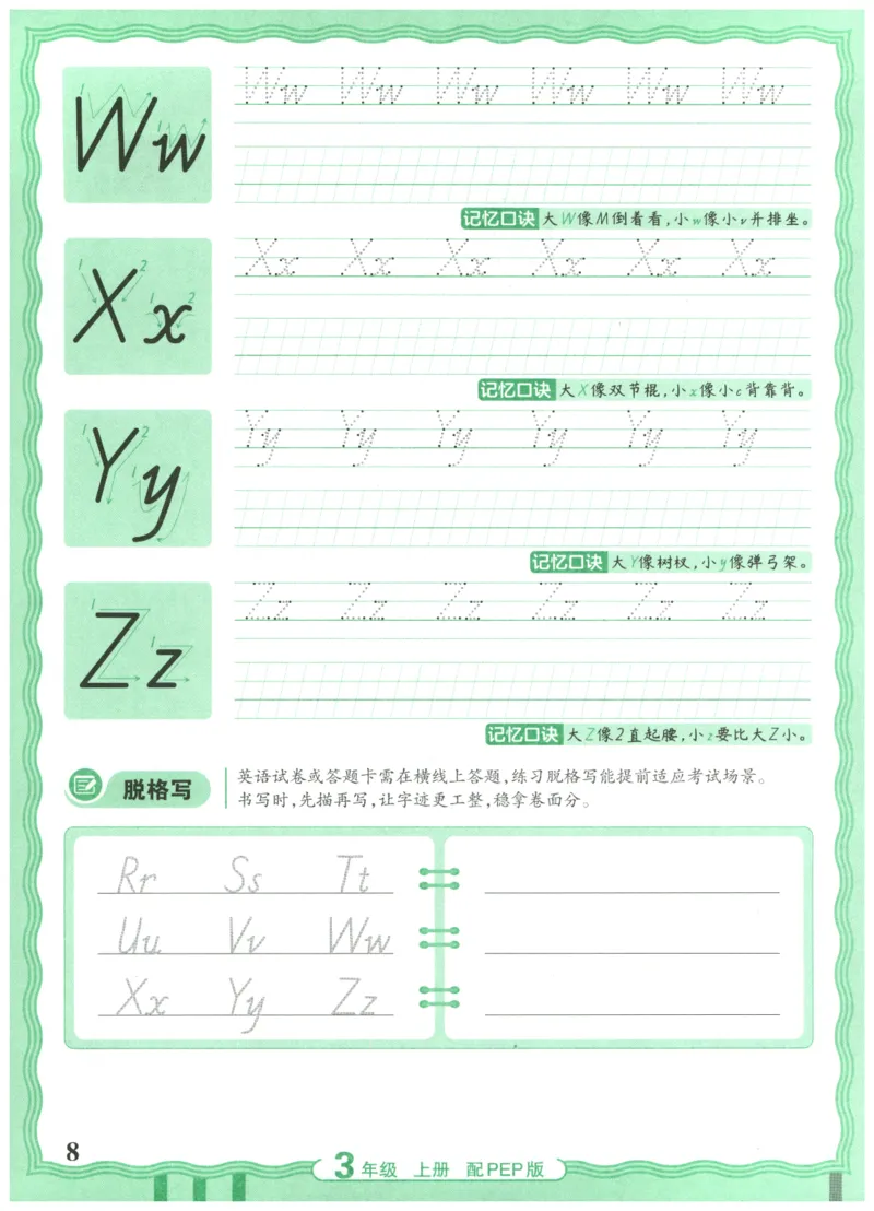 三年级英语上册人教PEP版25秋《王朝霞活页英语同步字帖》_25秋小学语数英习题试卷_英语_人教版_25秋王朝霞3-6年级上册人教版活页英语同步字帖