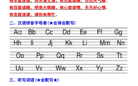 一年级下册语文第一单元重点考点梳理_一年级上下册资料_小学一年级学习资料-25年更新版_1-02、小学一年级语文下册_3-6-2-1、复习、知识点、归纳汇总_部编（人教）版