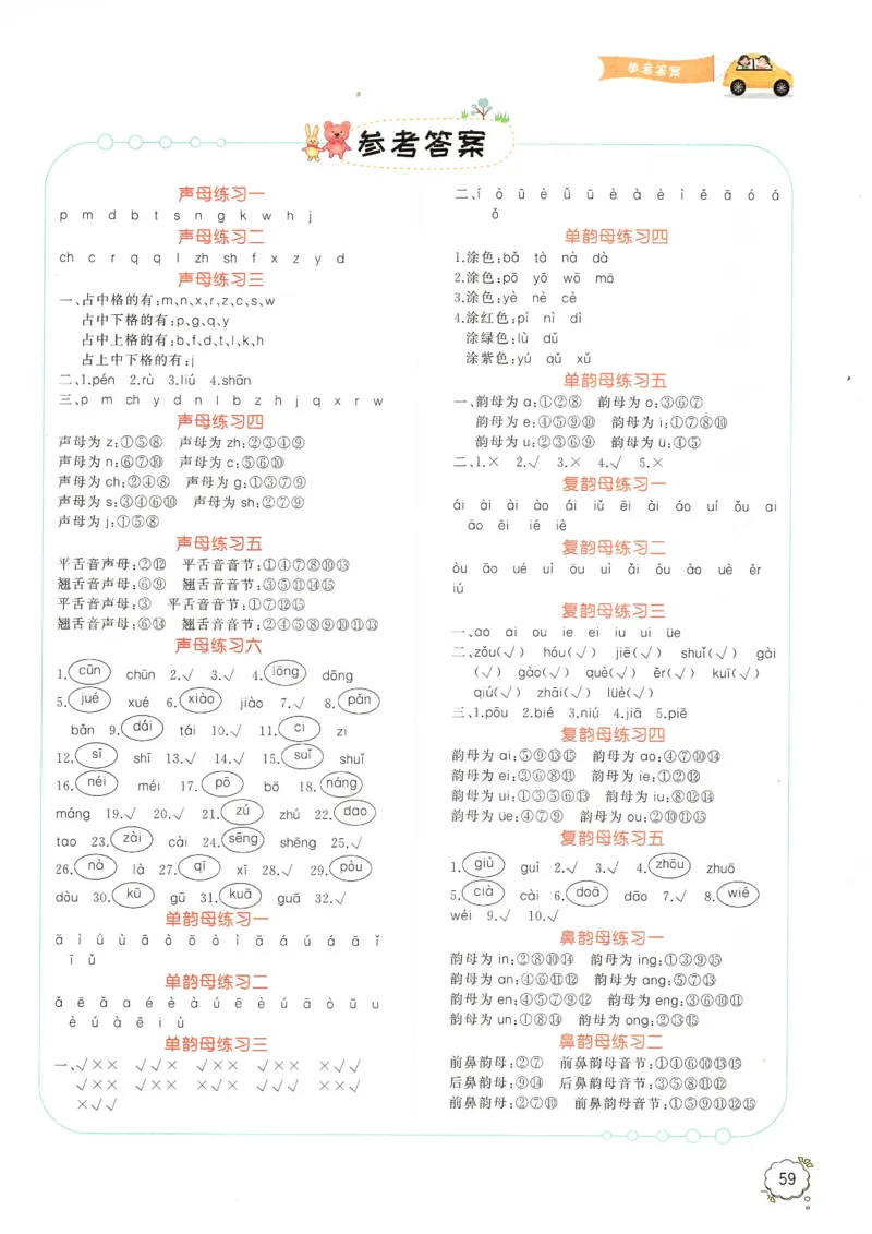 拼音专项训练（最全）_一年级下册语文期末复习考点过关练习拼音词语句子多音字看图写话