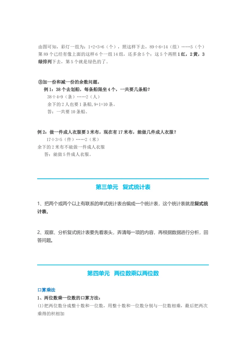 人教版小学三年级数学下册知识点预习_三年级上下册资料_三年级上语数英上下册学习资料_3-8-4、小学三年级数学下册_人教版_1、知识点总结
