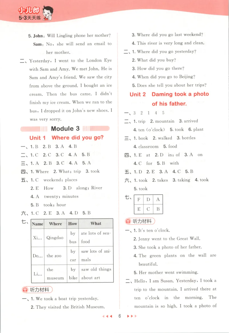五年级英语上册外研版三起点25秋《53天天练》答案_25秋小学语数英习题试卷_英语_外研版_3-6年级英语上册外研版三起点25秋《53天天练》_五年级英语上册外研版三起点25秋《53天天练》