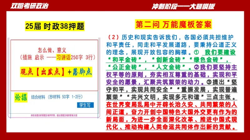大题模板38时政_2026考公资料_（49）政治理论合集_政治理论合集_2025考研政治_14.双姐_07.大题模板训练_讲义