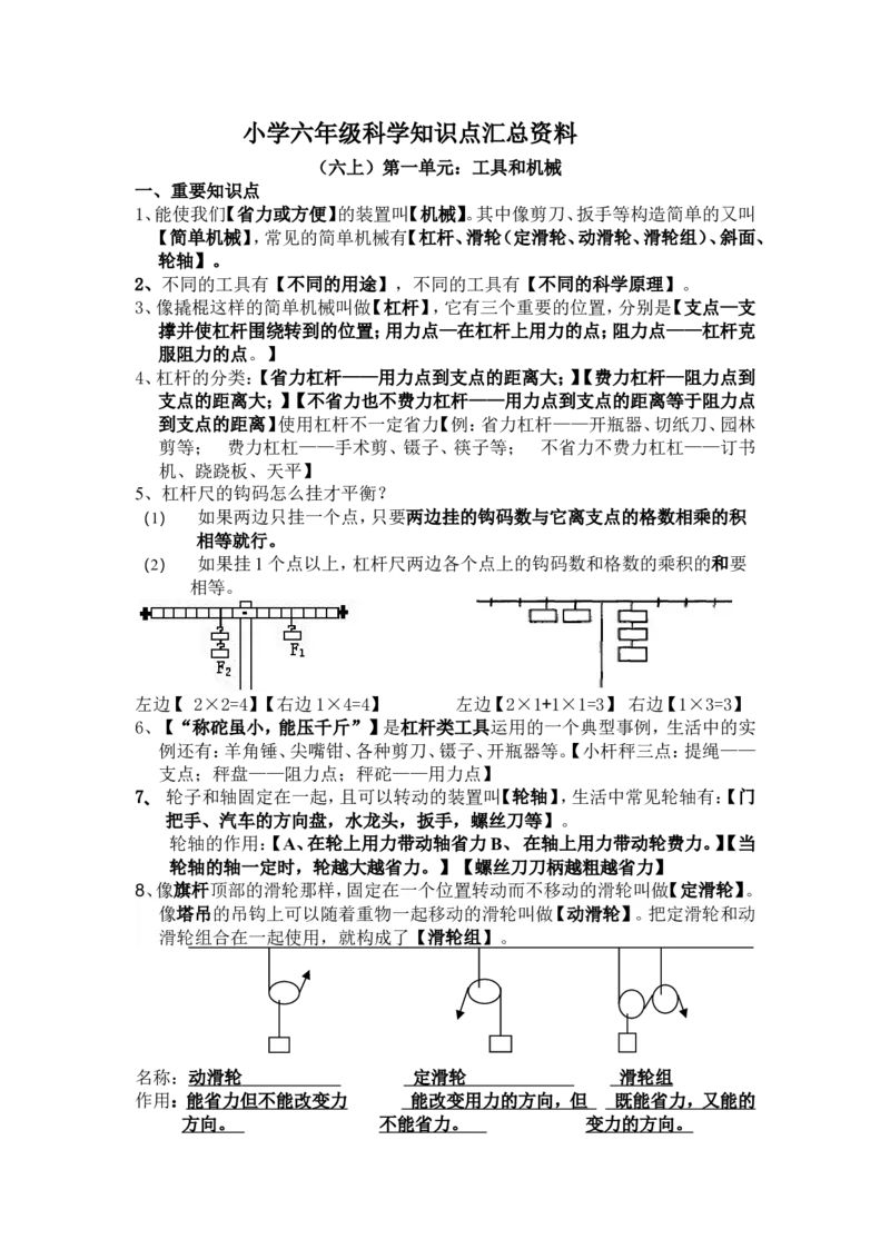 品优教学小学六年级科学知识点总汇资料_小学数学口算竖式脱式计算应用题一二三四五六年级上下册电_小学数学口算题库电子版（1-6）_笔算题（1-小升初）_赠品小学知识点