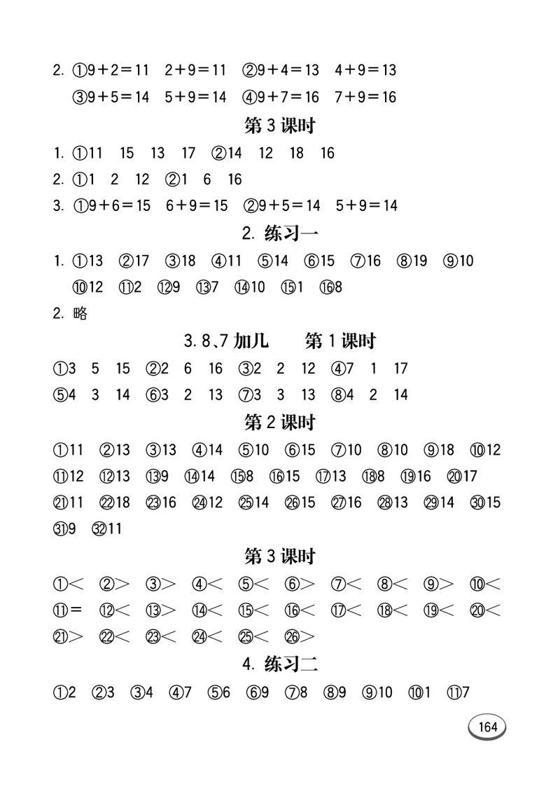 口算课课练苏教版1年级上册_一年级上下册资料_小学一年级学习资料-25年更新版_1-03、小学一年级数学上册_苏教版_07、专项练习