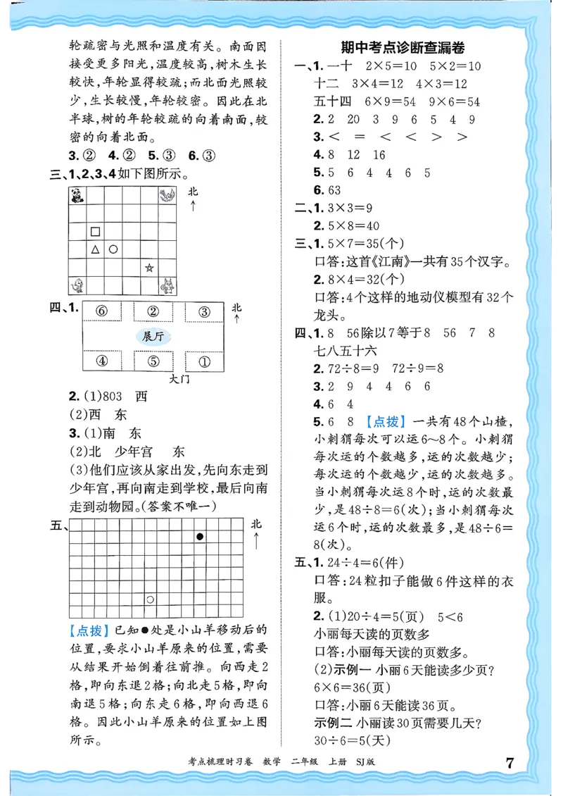 二上数学苏教答案解析时习卷_25秋小学语数英习题试卷_数学_苏教版_数学《王朝霞考点梳理时习卷》苏教25秋(1)_考点梳理时习卷数学SJ2上