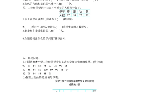小学三年级下册（三下）苏教版数学第九单元检测卷.1_三年级上下册资料_三年级上语数英上下册学习资料_3-8-4、小学三年级数学下册_苏教版_3、单元测试卷