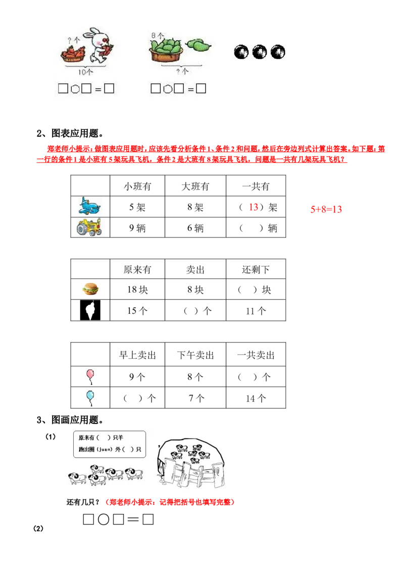 新人教版小学数学一年级上册期末复习提纲_一年级上下册资料_小学一年级学习资料-25年更新版_1-03、小学一年级数学上册_人教版_01、知识汇总