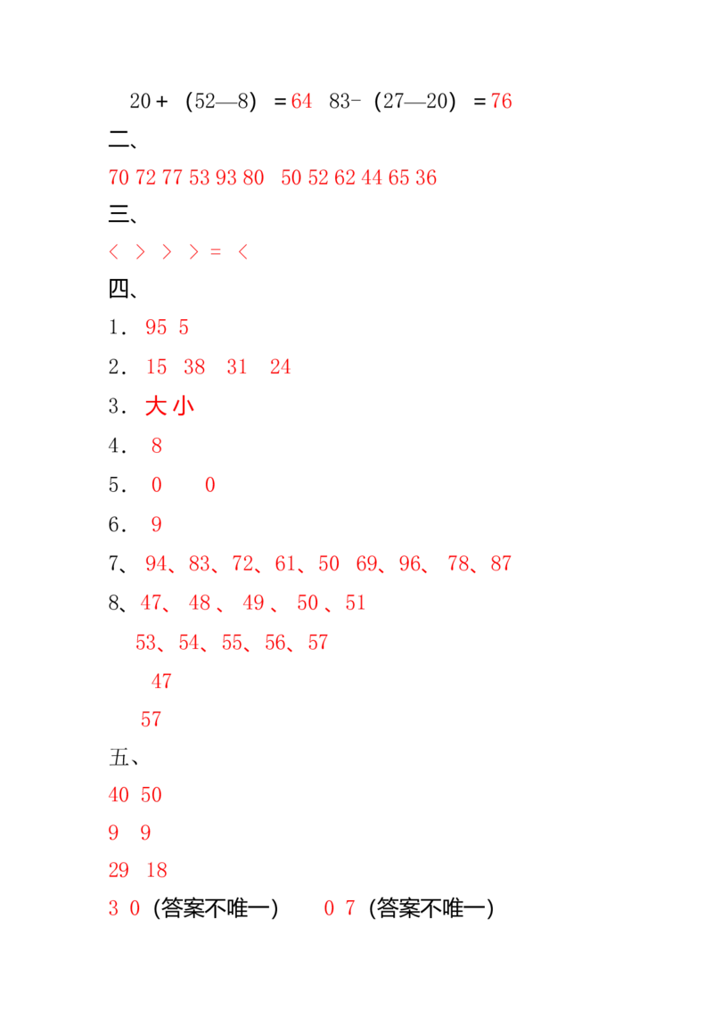 数学1下知识点归纳及易错题_一年级上下册资料_小学一年级学习资料-25年更新版_1-04、小学一年级数学下册_1-4-1、复习、知识点、归纳汇总_通用