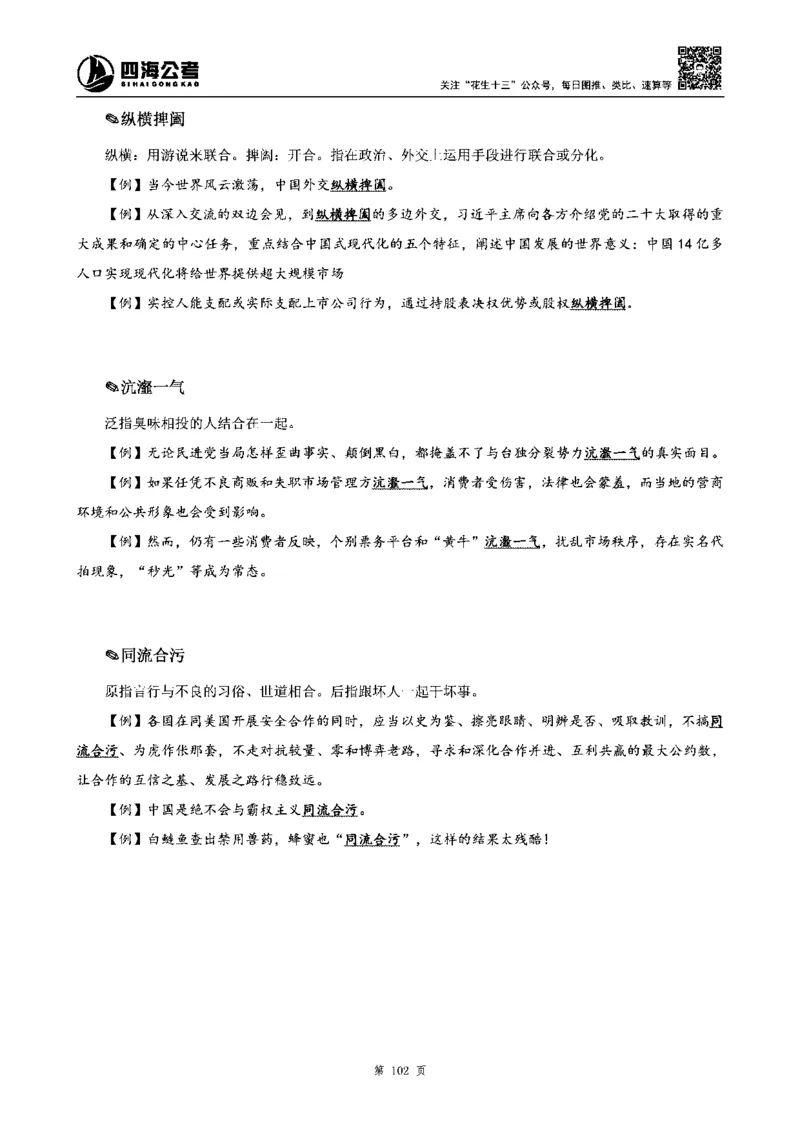四海高频成语积累700词_2026考公资料_花生十三合集_旗舰班-省考2025花生十三省考系统班（花生行测+飞扬申论）⭐_行测2025花生省考系统班_讲义
