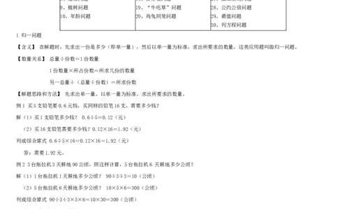 小学数学30种典型应用题分类讲解附带例题和解题过程_小学数学母题大全一二三四五六年级上下册一题多解题母题解_赠送：小学数学30种经典题型大全