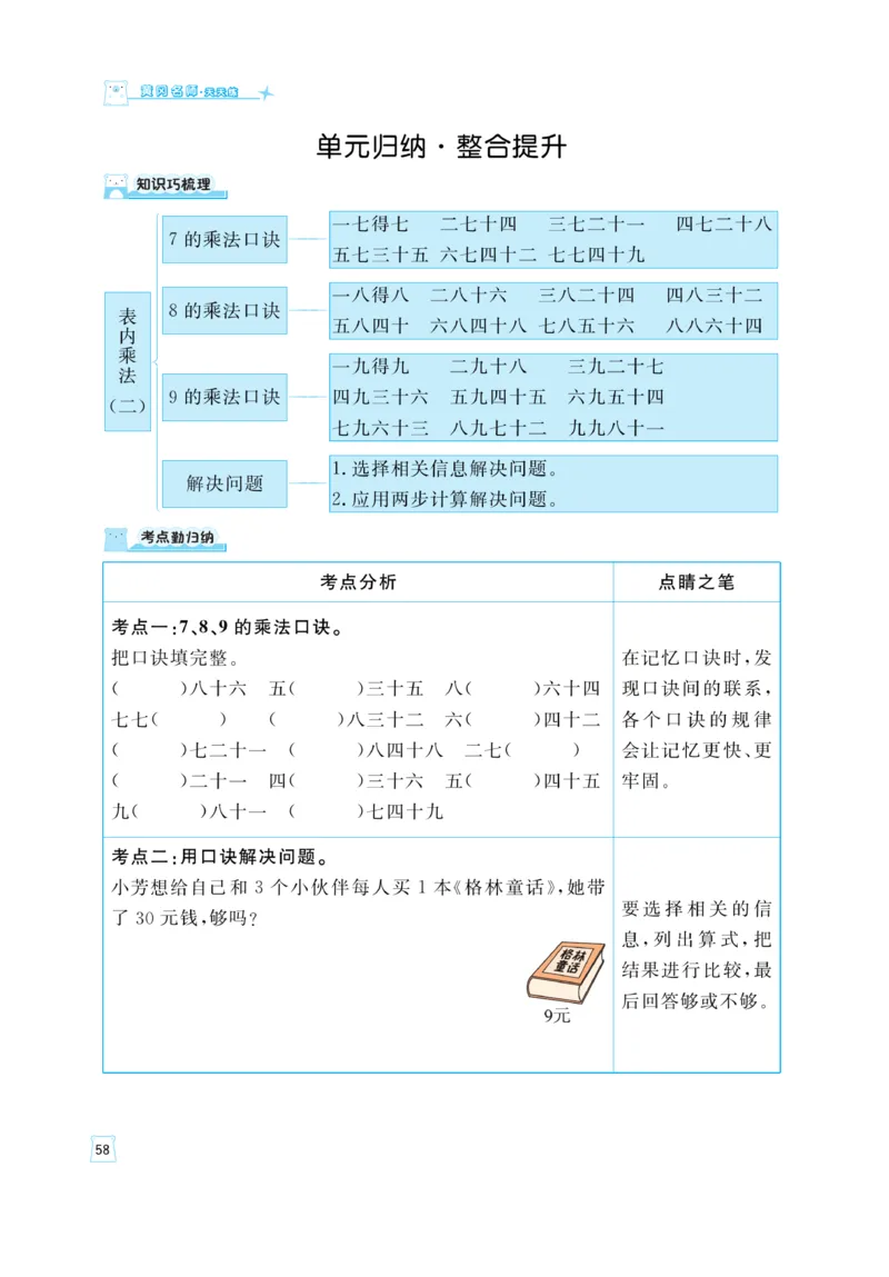 《黄冈名师》天天练-数学2年级上册（RJ）_二年级上下册资料_小学二年级学习资料-25年更新版_2-03、小学二年级数学上册_2-3-2、练习题、作业、试题、试卷_人教版_电子册类