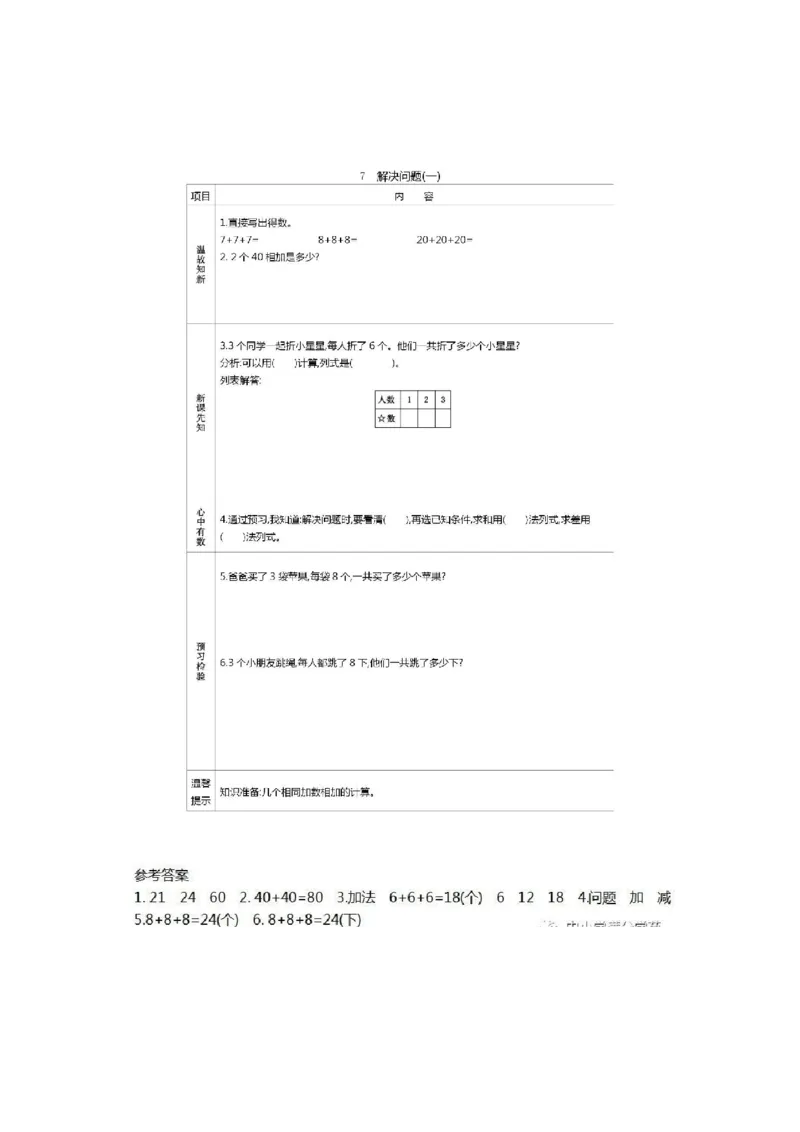 人教版数学一年级下册课前预习单_一年级上下册资料_小学一年级学习资料-25年更新版_1-04、小学一年级数学下册_1-4-1、复习、知识点、归纳汇总_人教版