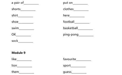 外研一起一下单词默写表_一年级上下册资料_一年级上语数英上下册学习资料_3-6-6、小学一年级英语下册_外研版一起点_6、专项练习