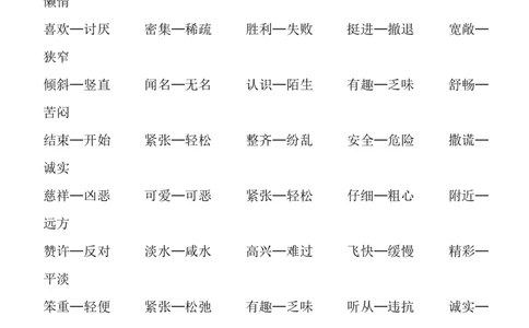 小学二年级语文上册_反义词汇总大全_二年级上下册资料_小学二年级学习资料-25年更新版_2-01、小学二年级语文上册_2-1-1、复习、知识点、归纳汇总_知识汇总