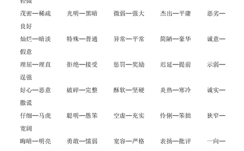 小学二年级语文上册_反义词汇总大全_二年级上下册资料_小学二年级学习资料-25年更新版_2-01、小学二年级语文上册_2-1-1、复习、知识点、归纳汇总_知识汇总