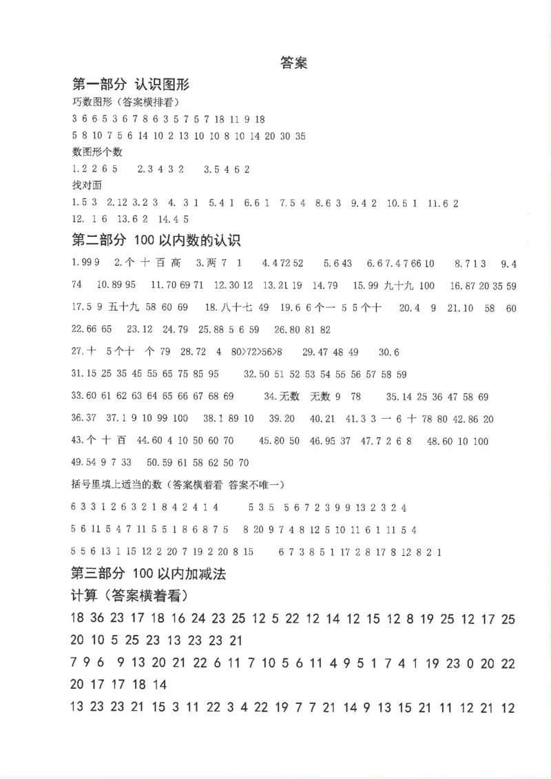 新1年级下册数学九大专项合集(1)_一年级上下册资料_一年级下册小红书同款资料_一下数学