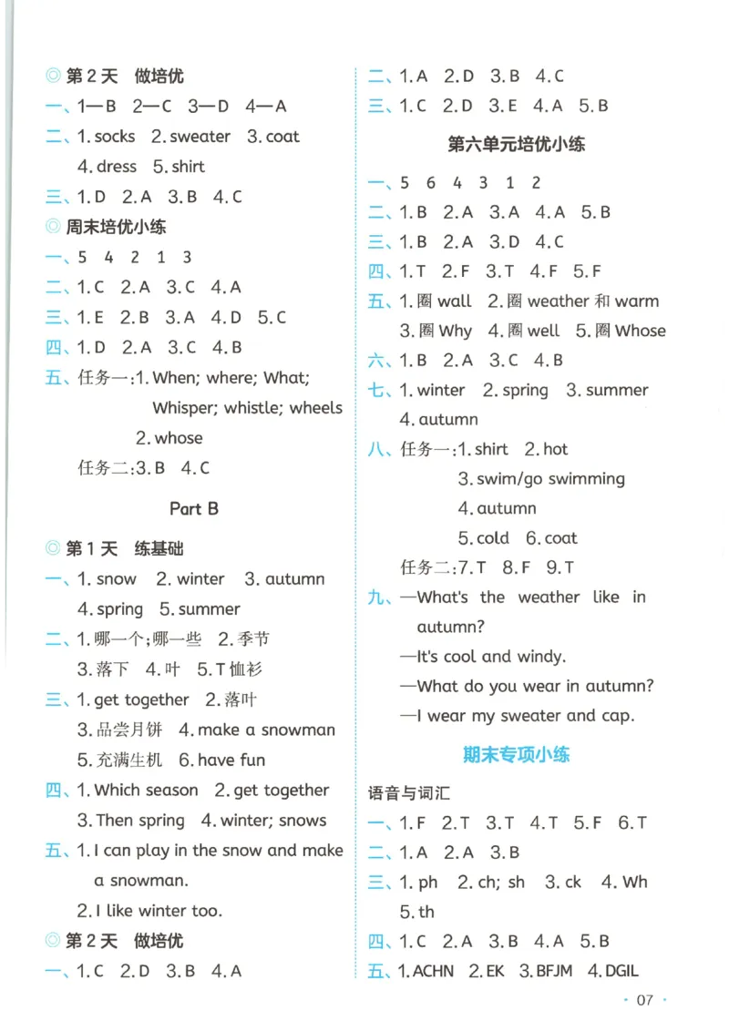 一本《小学英语课后小练习》4年级人教25秋_25秋小学语数英习题试卷_英语_人教版_一本《小学英语课后小练习》人教25秋