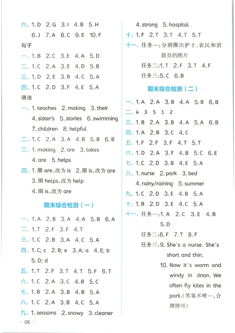 一本《小学英语课后小练习》4年级人教25秋_25秋小学语数英习题试卷_英语_人教版_一本《小学英语课后小练习》人教25秋