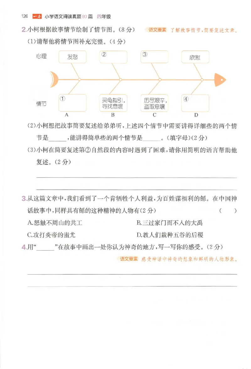 小语阅读80篇四年级_26版一本小学语文阅读真题80篇1-6级_26版一本小学语文阅读真题80篇-4年级