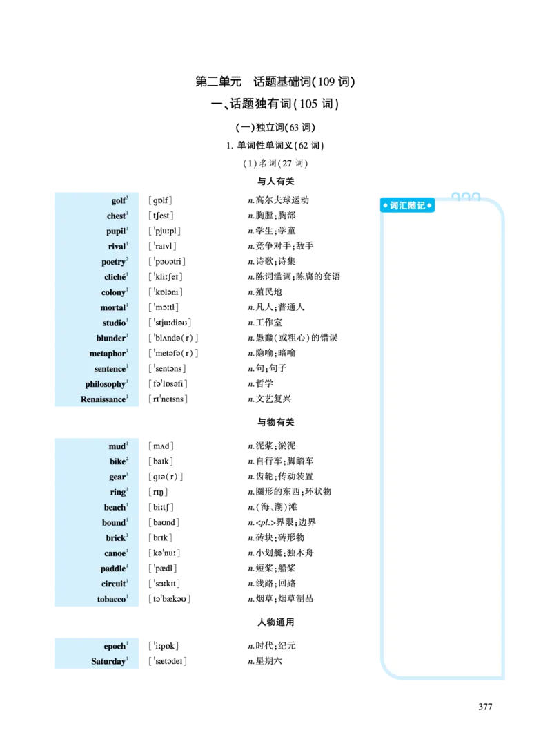 第五部分文化教育（第一板块必考词）_考研英语真题_考研英语（二）历年真题_单词资料_英语二黄皮书词汇电子版（语境例句版）