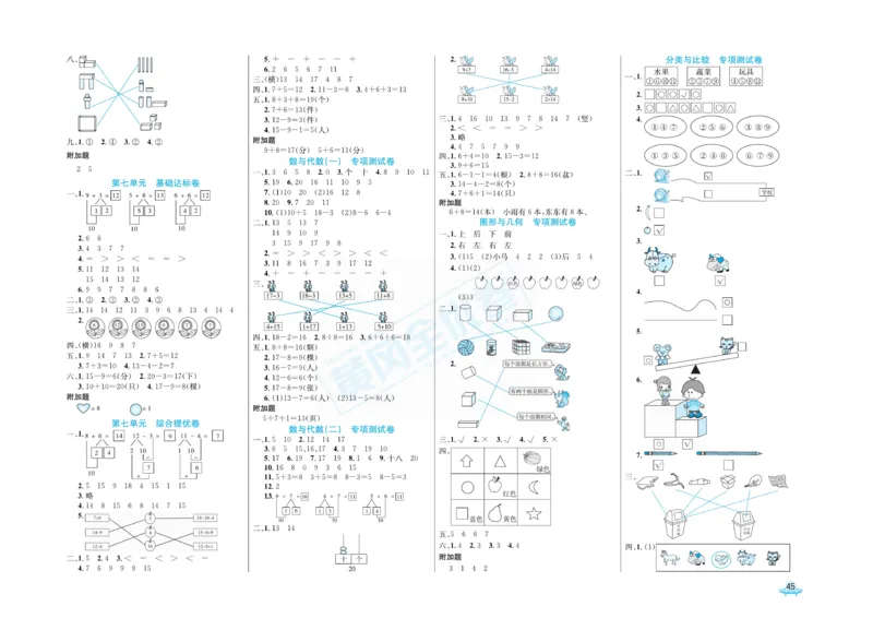 《黄冈全优卷》22秋数学1年级上册（54QD）_一年级上下册资料_小学一年级学习资料-25年更新版_1-03、小学一年级数学上册_青岛54制_10、电子书籍