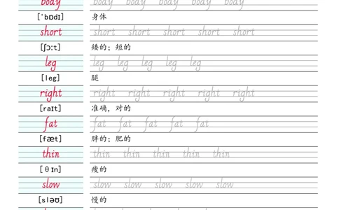 新三下人教pep单词字帖-手写体_三年级上下册资料_三年级下册小红书同款资料_三下英语