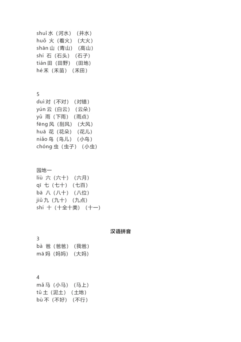 人教部编版一年上册语文识字表生字组词带拼音_一年级上下册资料_小学一年级学习资料-25年更新版_1-01、小学一年级语文上册_01、知识汇总