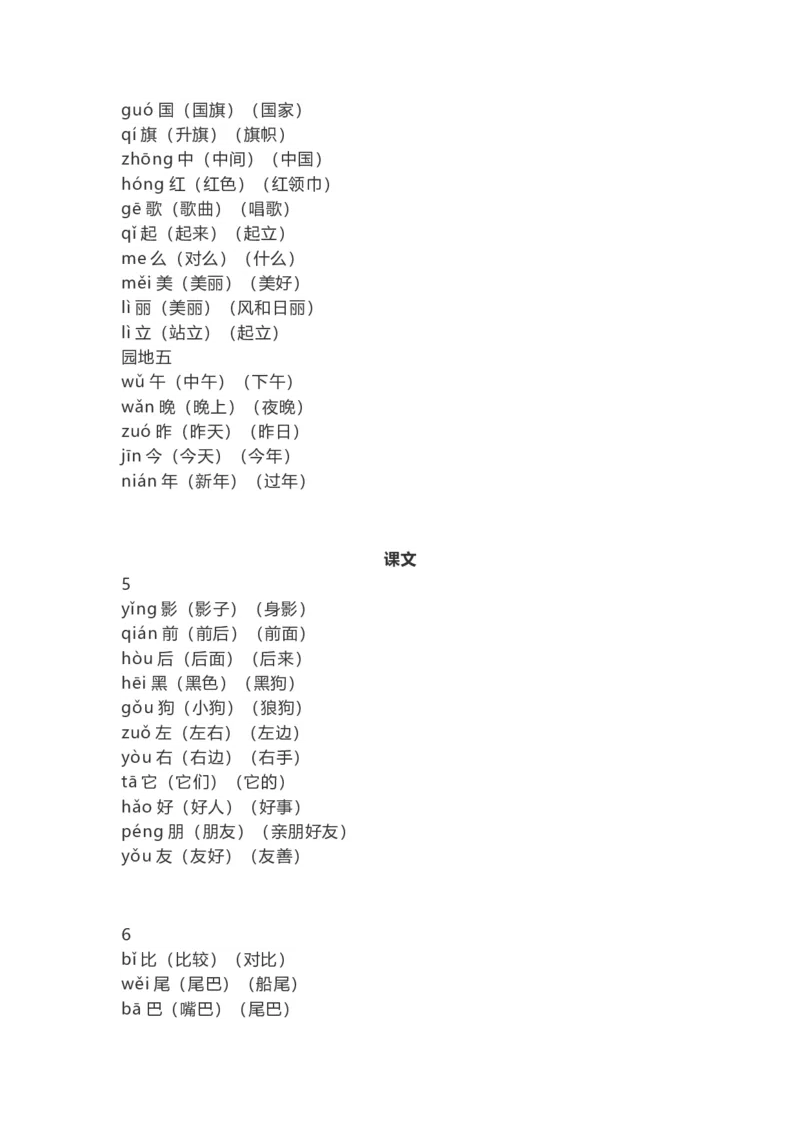 人教部编版一年上册语文识字表生字组词带拼音_一年级上下册资料_小学一年级学习资料-25年更新版_1-01、小学一年级语文上册_01、知识汇总