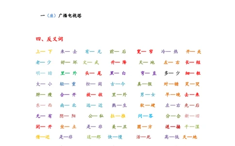 一年级下册语文日积月累知识点形容词量词_一年级上下册资料_小学一年级学习资料-25年更新版_1-02、小学一年级语文下册_3-6-2-1、复习、知识点、归纳汇总_部编（人教）版