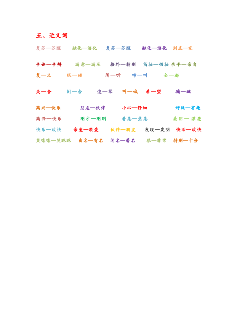 一年级下册语文日积月累知识点形容词量词_一年级上下册资料_小学一年级学习资料-25年更新版_1-02、小学一年级语文下册_3-6-2-1、复习、知识点、归纳汇总_部编（人教）版