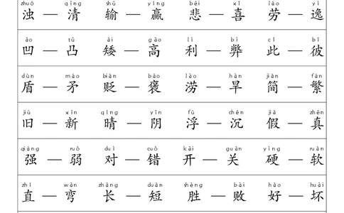 一年级语文上册&middot;重点必考-词语积累_一年级上下册资料_一年级上册小红书同款资料