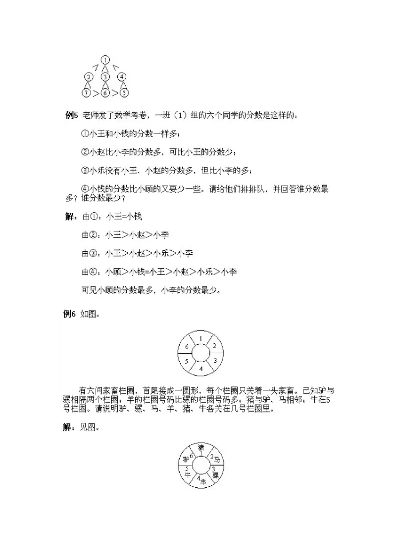 小学一年级下册数学奥数知识点讲解第11课《不等与排序》试题附答案(1)_一年级上下册资料_3-2-1、小学奥数一年级_小学一年级下册数学奥数知识点讲解