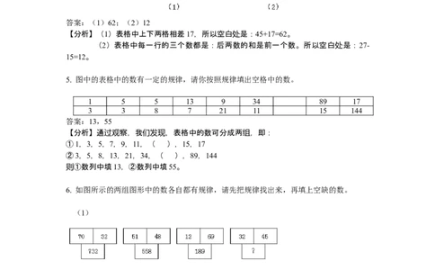 数学三年级第05讲找规律（教师版+学生版，含详细解析）全国通用_小学数学思维训练电子版举一反三奥数逻辑拓展专项图解强化_三年级