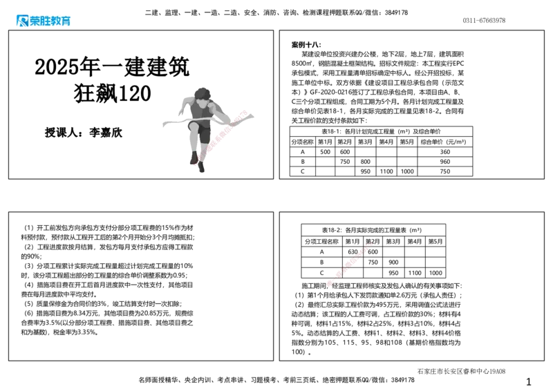 2025一建建筑狂飙120分案例题纯题目2（可打印版）_2026年一级建造师_2026年一建建筑_2025年一建建筑SVIP_04-冲刺串讲✿考点强化✿小灶集训_讲义