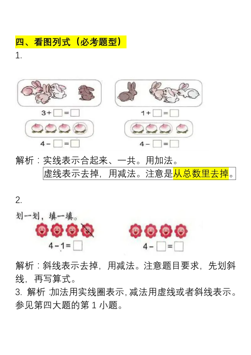 小学数学一年级上册重点、难点、知识总结_一年级上下册资料_小学一年级学习资料-25年更新版_1-03、小学一年级数学上册_通用_知识点