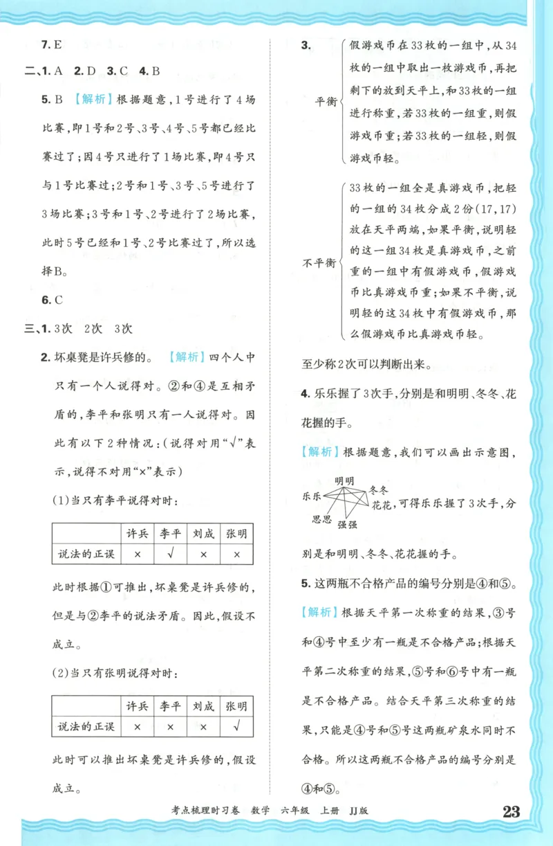 六年级数学上册冀教版25秋《王朝霞考点梳理时习卷》答案_25秋小学语数英习题试卷_数学_冀教版_1-6年级数学上册冀教版25秋《王朝霞考点梳理时习卷》