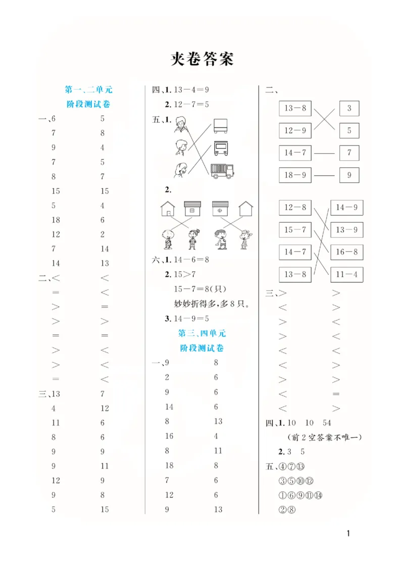 《黄冈口算天天练》数学1年级下册（BS）_一年级上下册资料_小学一年级学习资料-25年更新版_1-04、小学一年级数学下册_1-4-2、练习题、作业、试题、试卷_北师大版_电子册类