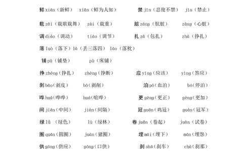 多音字汇总_二年级上下册资料_二年级语数英上下册学习资料_3-7-2、小学二年级语文下册_统编、部编、人教（语文全国统一只有一个版）_1、知识点总结_专项-字词句子