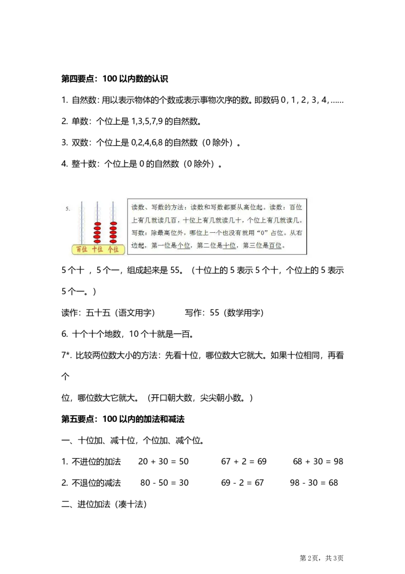 数学1下知识点汇总_一年级上下册资料_小学一年级学习资料-25年更新版_1-04、小学一年级数学下册_1-4-1、复习、知识点、归纳汇总_通用
