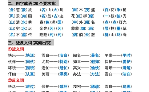 一升文暑假必背二上课文、古诗、名言_二年级上下册资料_二年级上册小红书同款资料_二年级