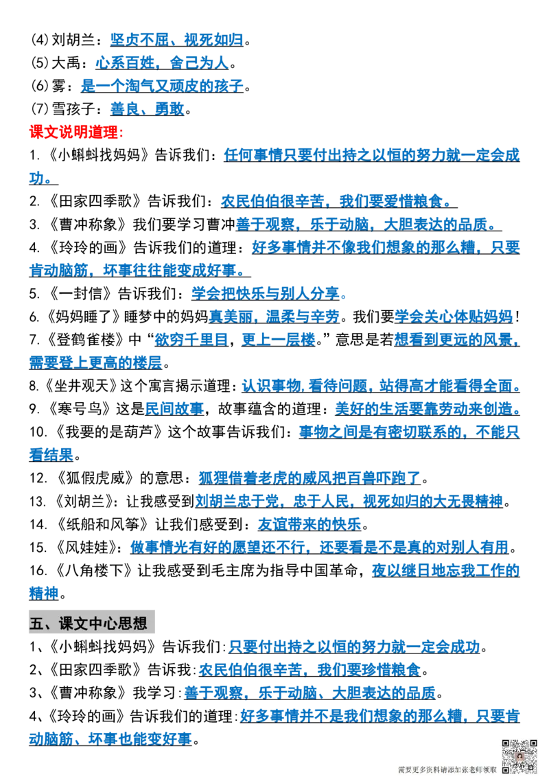 一升文暑假必背二上课文、古诗、名言_二年级上下册资料_二年级上册小红书同款资料_二年级