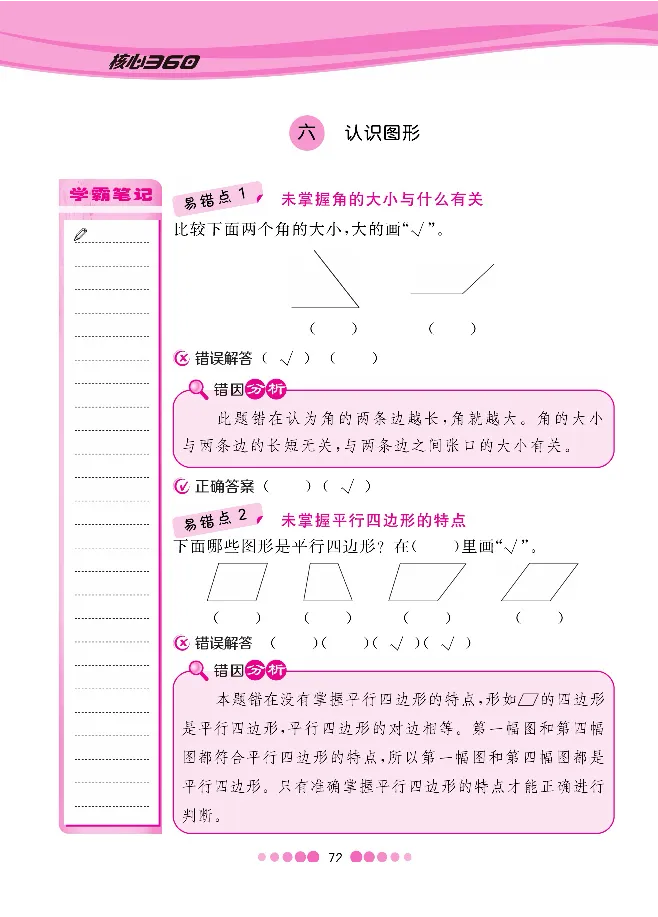 二（下）数学北师大BS版易错考点清单（核心课堂）_二年级上下册资料_小学二年级学习资料-25年更新版_2-04、小学二年级数学下册_2-4-1、复习、知识点、归纳汇总_北师大版
