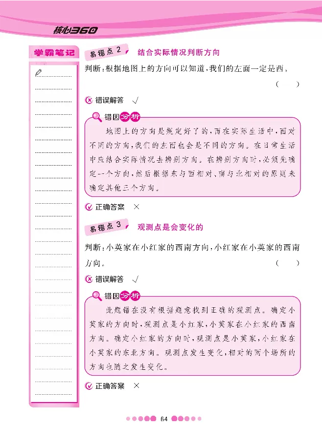 二（下）数学北师大BS版易错考点清单（核心课堂）_二年级上下册资料_小学二年级学习资料-25年更新版_2-04、小学二年级数学下册_2-4-1、复习、知识点、归纳汇总_北师大版